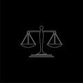 Scales of justice icon for web design isolated on black background Royalty Free Stock Photo