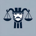 scales of justice legal opera theater mask logo 