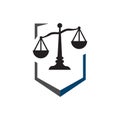 scales of justice logo design vector for law firm law office and lawyer services Royalty Free Stock Photo