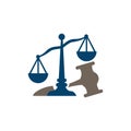 scales of justice logo design vector for law firm law office and lawyer services Royalty Free Stock Photo