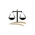 scales of justice logo design vector for law lirm law Office and lawyer services Royalty Free Stock Photo