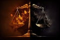 scales of justice, with one side rising and the other falling, symbolizing shifting balance between right and wrong