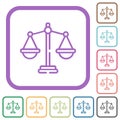 Scales of justice outline simple icons Royalty Free Stock Photo