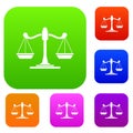 Scales of justice set collection Royalty Free Stock Photo