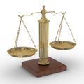 Scales justice on a white background. Royalty Free Stock Photo