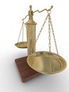 Scales justice on a white background. Royalty Free Stock Photo