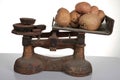 Scales with potatos Royalty Free Stock Photo