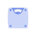 Scales to control weight during diet, top view of analog bathroom device