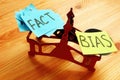 The scales on which lie a lot of facts and bias. Royalty Free Stock Photo