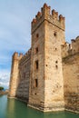 Scaliger castle is historical landmark of the city Sirmione in Italy on the lake Garda. Medieval Italian castle Royalty Free Stock Photo