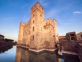 Scaliger Castle 13th century in Sirmione on Garda lake near Ve Royalty Free Stock Photo