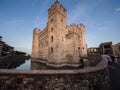 Scaliger Castle 13th century in Sirmione on Garda lake near Ve Royalty Free Stock Photo