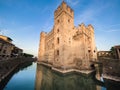 Scaliger Castle 13th century in Sirmione on Garda lake near Ve Royalty Free Stock Photo