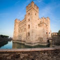 Scaliger Castle 13th century in Sirmione on Garda lake near Ve Royalty Free Stock Photo