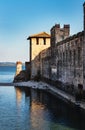 Scaliger castle wall in Sirmione on lake Garda Royalty Free Stock Photo