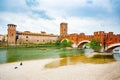 Scaligero bridge. Verona, Italy Royalty Free Stock Photo