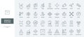Scaling arrows line icons set, mobile app tools to maximize and minimize, change size