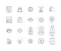 Scaling down line icons collection. Simplify , Reduce , Minimize , Streamline , Declutter , Trim , Refine vector and