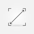 Scaling vector thin line concept icon or symbol