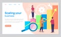 Scaling your business landing page template. Success, achievment, motivation business banner Royalty Free Stock Photo