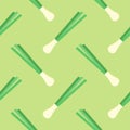 scallion seamless pattern vector illustration. Basil and spring onion pattern design or background
