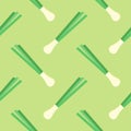 scallion seamless pattern vector illustration. Basil and spring onion pattern design or background