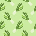 scallion seamless pattern vector illustration. Basil and spring onion pattern design or background