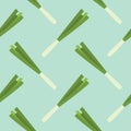 scallion seamless pattern vector illustration. Basil and spring onion pattern design or background
