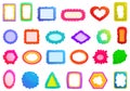 Scallop frame icons set cartoon vector. Ellipse circle shape