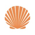 Scallop logo. Isolated scallop on white