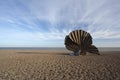 'Scallop' Sculpture by Maggie Hambling on Aldeburgh Beach, Suffo