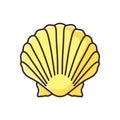 Scallop shell yellow RGB color icon Royalty Free Stock Photo
