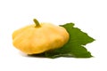 Scallop squash and green leaf Royalty Free Stock Photo