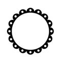 Scalloped circle frame with dots