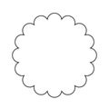 Scalloped circle outline shape