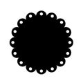 Scalloped circle shape with dots