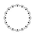 Scalloped circle shape outline with dots