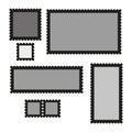Scalloped frame set. Rectangular and square borders. Black outline design. Vector template. Royalty Free Stock Photo
