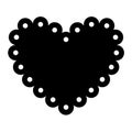 Scalloped heart shape with dots