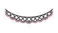 Scalloped Lace Border in Black and Red, vector design Generative AI Royalty Free Stock Photo