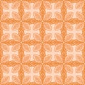 Scalloped Leaves Grid Seamless Vector Pattern