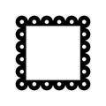 Scalloped square frame with dots