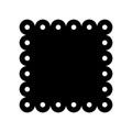 Scalloped square shape with dots