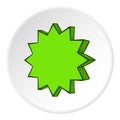 Scalloped star icon, cartoon style