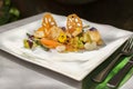 Scallops with vegetables Royalty Free Stock Photo