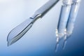 Scalpel and ampoules Royalty Free Stock Photo