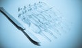 Scalpel and ampoules Royalty Free Stock Photo