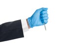 Scalpel in doctor hand Royalty Free Stock Photo