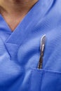 Scalpel in his pocket Royalty Free Stock Photo