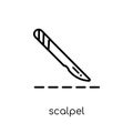 Scalpel icon. Trendy modern flat linear vector Scalpel icon on w Royalty Free Stock Photo